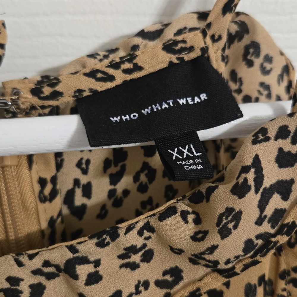 Who What Wear Brown And Black Animal Print Dress Sleeveless Size XXL - Picture 4 of 10